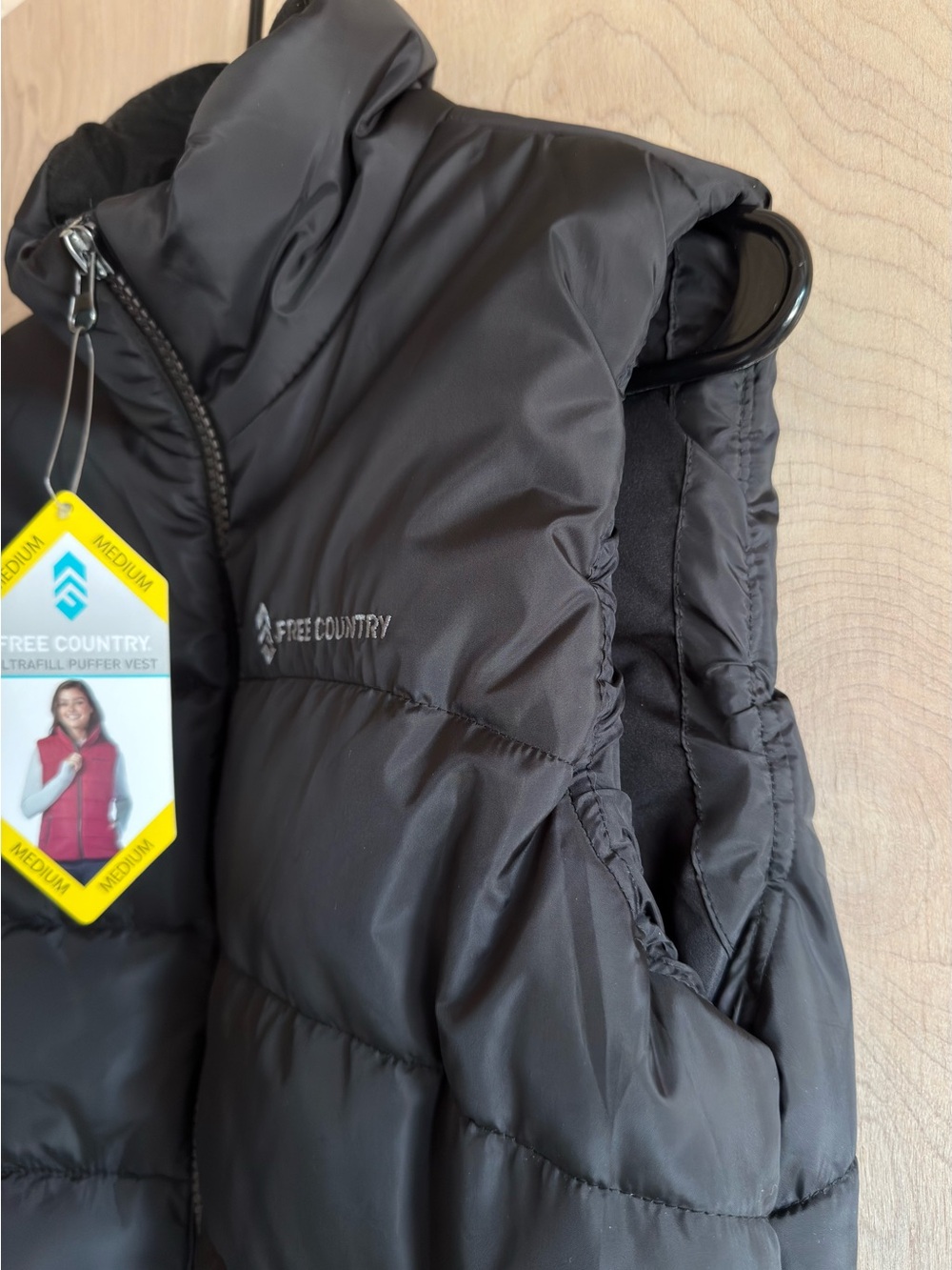 Free Country Ultrafill Puffer Vest Black Women’s Medium NWT Outdoor Activewear - Picture 5 of 12